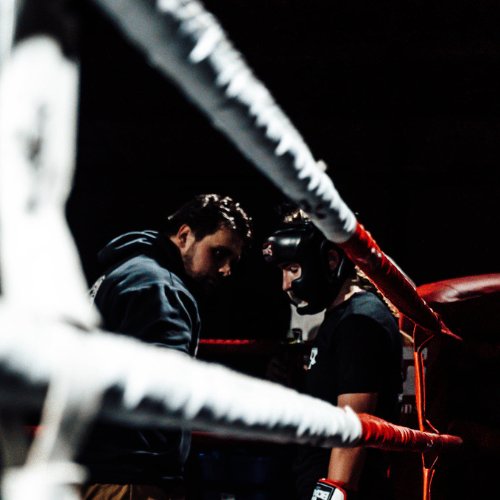 Jake coaching in the corner — competitive boxing